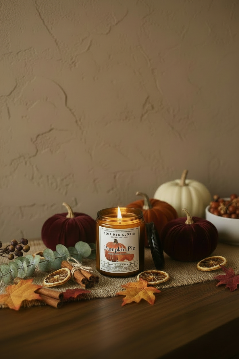 Pumpkin Pie Beeswax Candle | Cozy Fall Bakery Scent