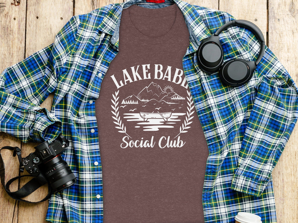 Lake Babe Social Club Mountains and Boat Graphic T-Shirt