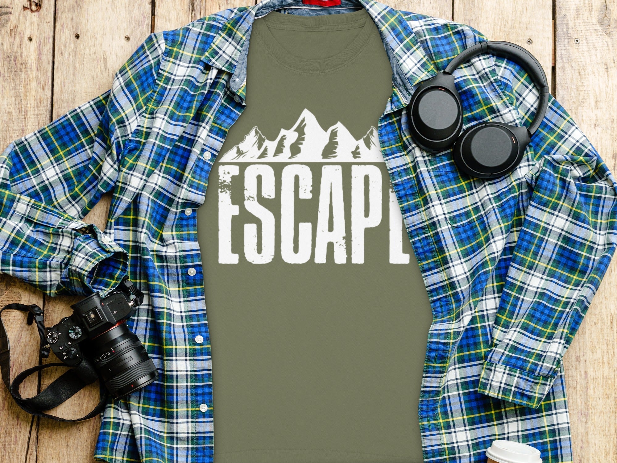 Escape to Nature with Mountain Graphic Art Long Sleeve T-Shirt