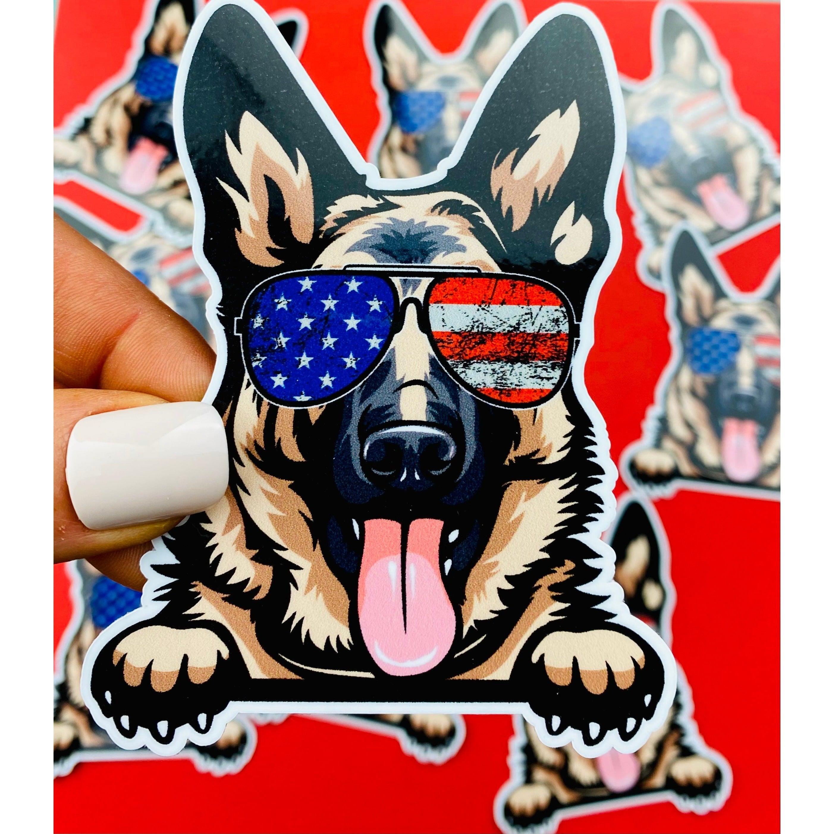 K9 Sticker German Shephed Paws Sticker Cute GSD Dog Decal for Car, Hydroflask, Schutzhund, American Flag Aviators