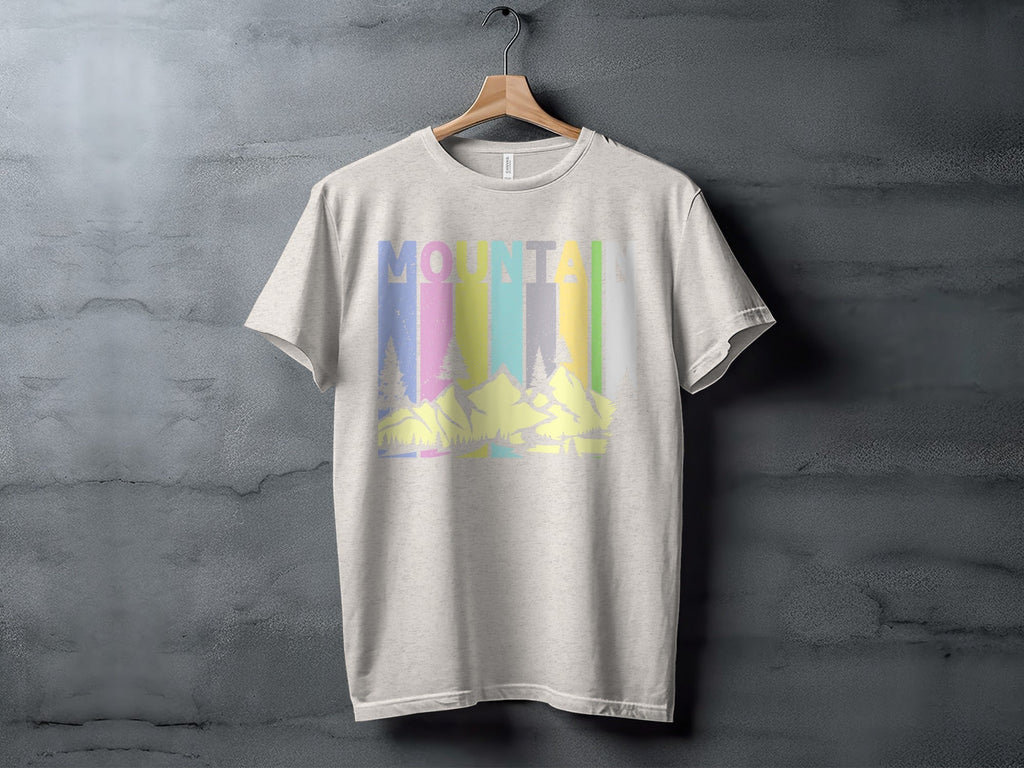 Colorful Mountain Scenery Graphic T-Shirt Long Sleeve T-Shirt