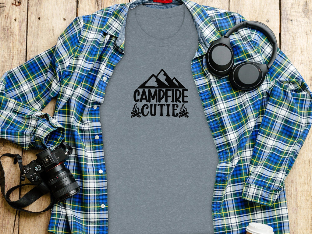 Campfire Cutie With Mountain Silhouette Graphic T-Shirt