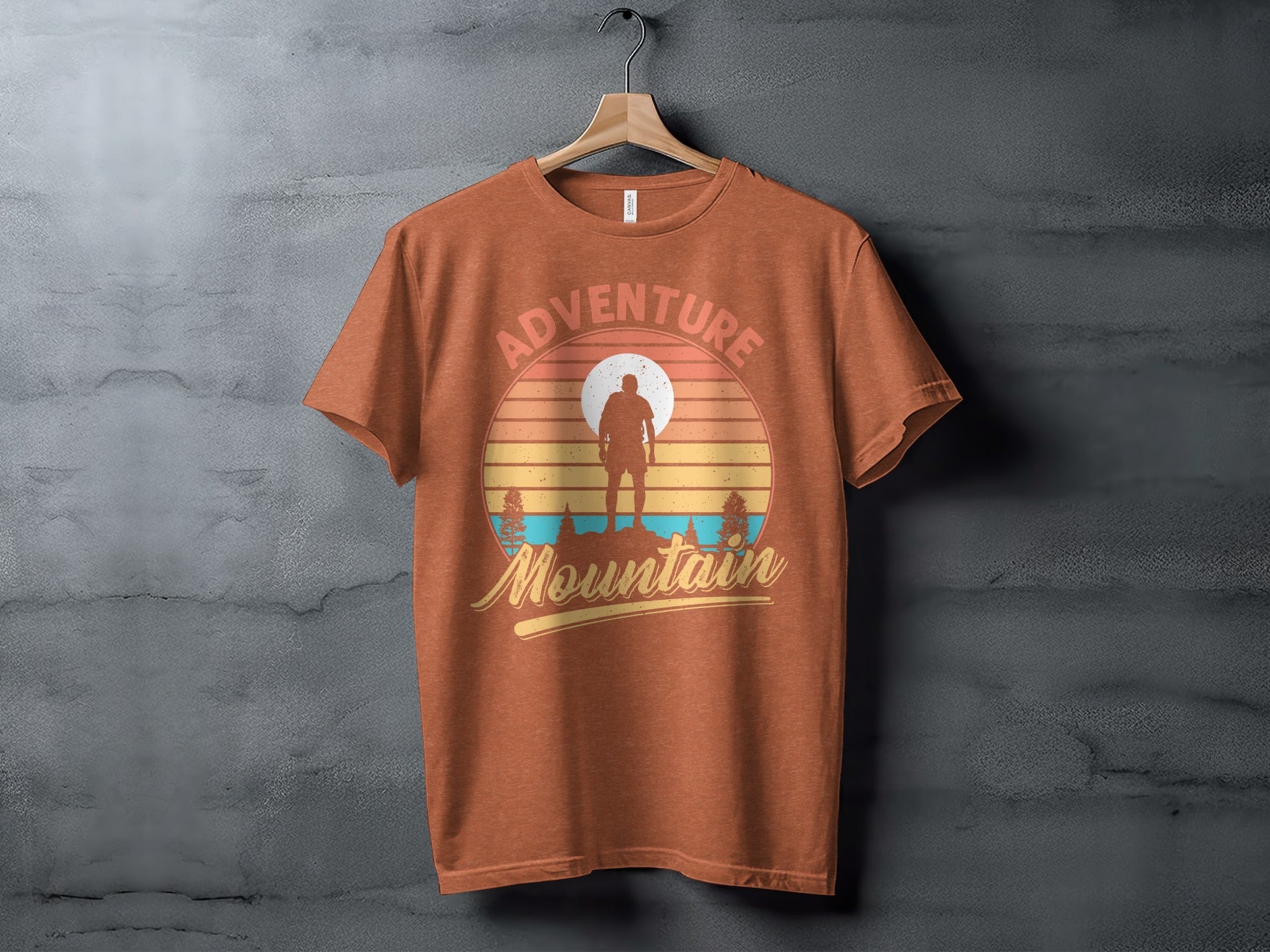Adventure Above Mountain Sunset Graphic T-Shirt Long Sleeve T-Shirt