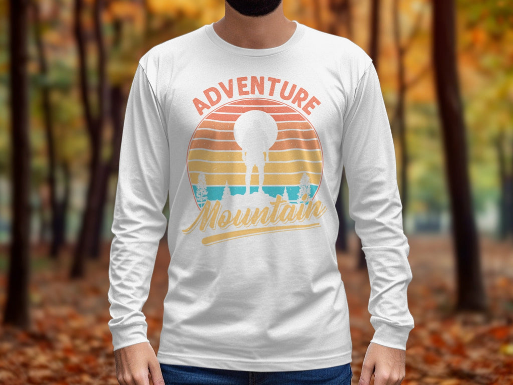 Adventure Above Mountain Sunset Graphic T-Shirt Long Sleeve T-Shirt