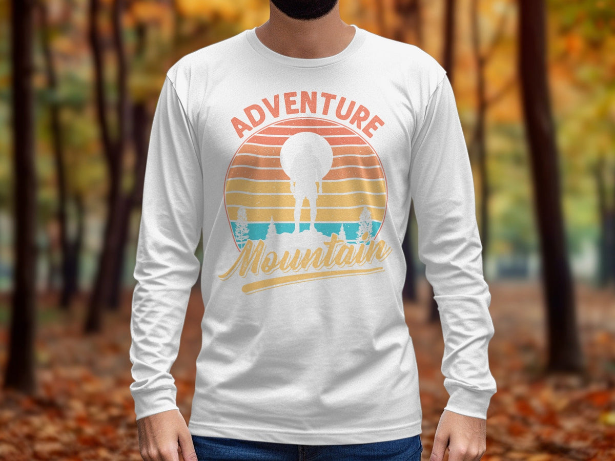 Adventure Above Mountain Sunset Graphic T-Shirt Long Sleeve T-Shirt