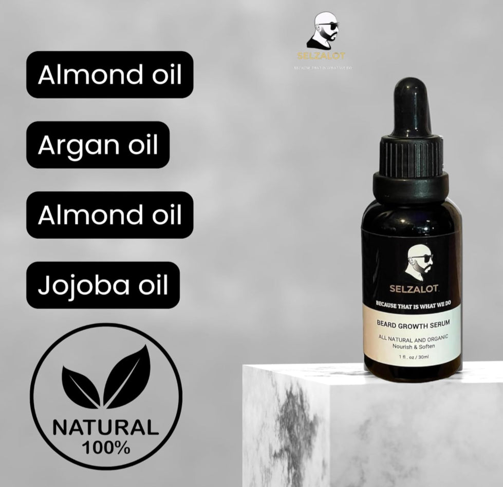 Beard Growth Oil Serum for Men All Natural and Organic Bread Grooming Oil For Men Unscented Facial Hair Serum For Beard Gifts Ideas For Him Self Care Products – 30ml
