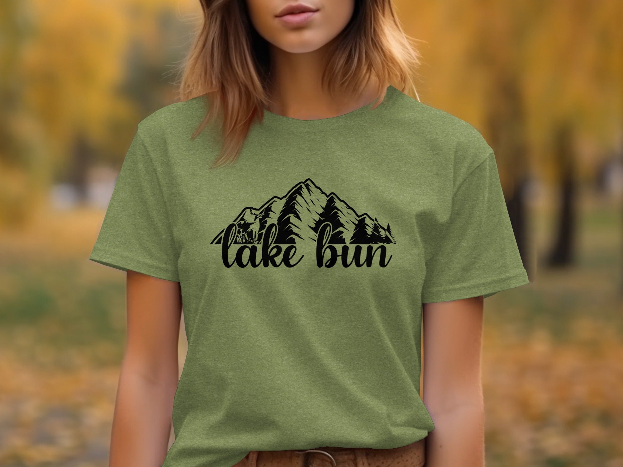 Lake Bun Mountains Nature Lover Graphic Design T-Shirt