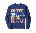 Funny Coffee And Dogs Soccer Football Sweatshirt - Graphic Print Men Women