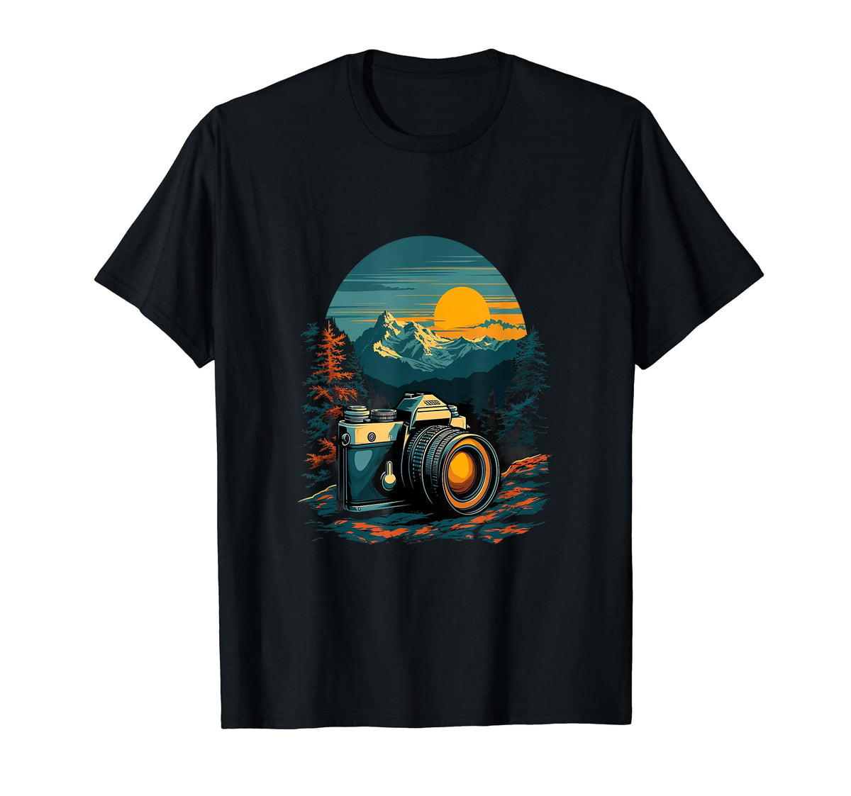 Photography Camera Mountain Nature T-Shirt - Graphic Print Men Women