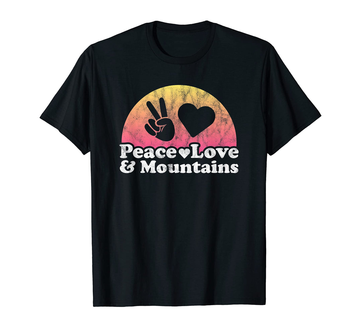 Peace Love And Mountains T-Shirt - Graphic Print Men Women