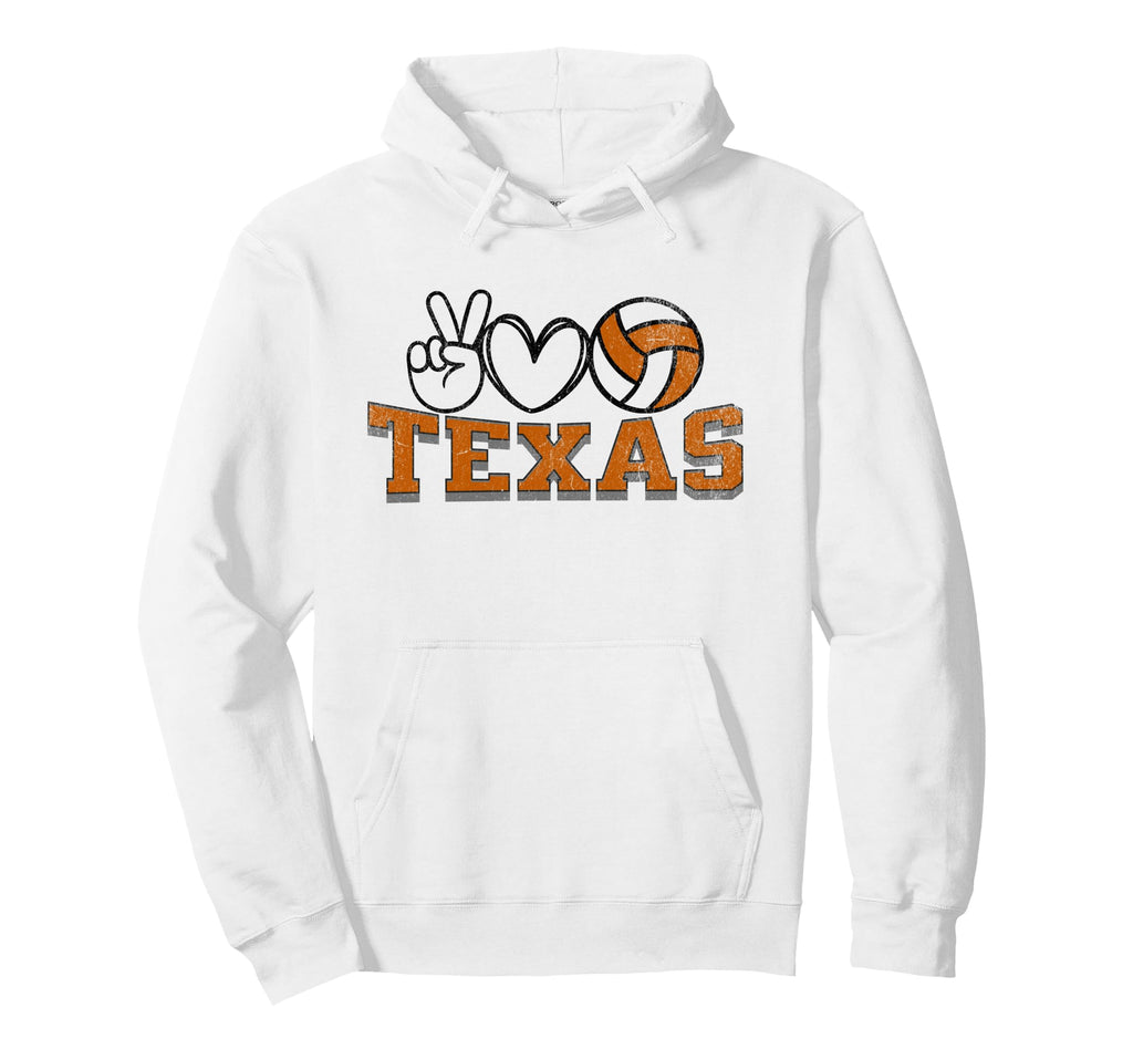 Peace Love Volleyball Texas Teen Tween Hoodie - Graphic Print Unisex