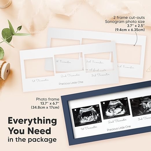 Trio Baby Sonogram Frame (Midnight Blue)