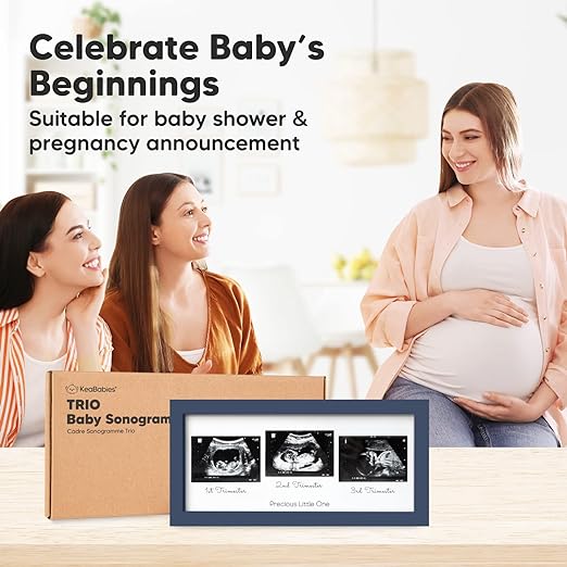 Trio Baby Sonogram Frame (Midnight Blue)