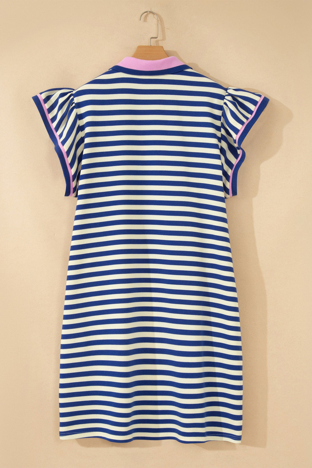 Plus Size Stripe Colorblock Short Sleeve Mini Dress