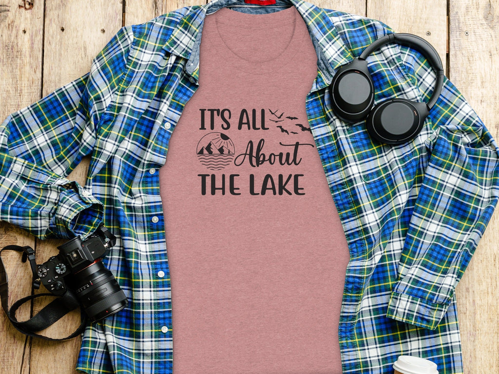 It's All About The Lake Mountain and Birds Graphic T-Shirt