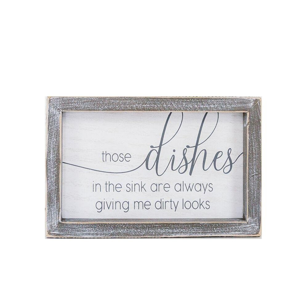 Funny Kitchen Wood Sign Those Dishes In The Sink Are Always Giving Me Dirty Looks Farmhouse