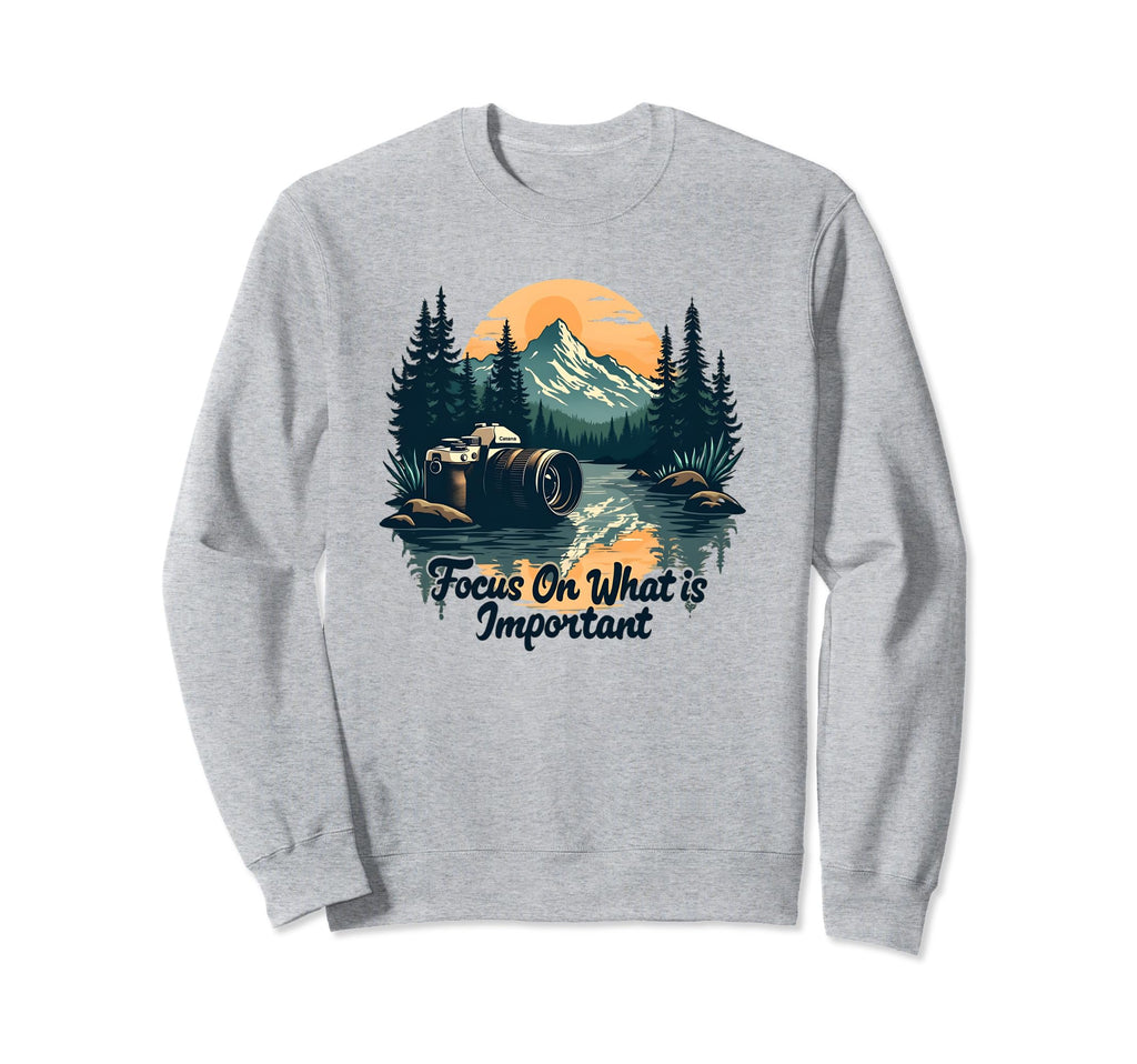 Mountainous Hiking Photographer Sweatshirt - Casual Everyday Wear Unisex