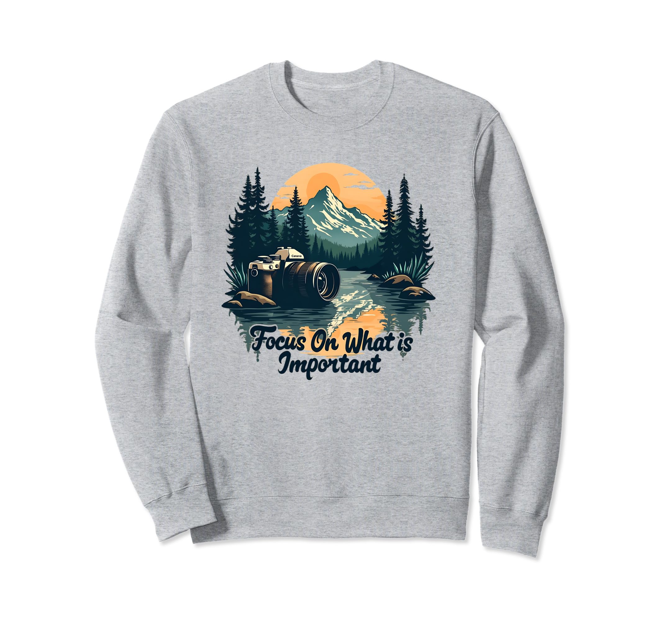 Mountainous Hiking Photographer Sweatshirt - Casual Everyday Wear Unisex
