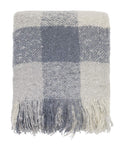 Fennco Styles Cozy Faux Mohair Plaid Fringed Soft Warm Throw Blanket, 50" x 60"