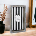 Farmhouse Modern Wooden Tray Black White Striped Decorative Serving Tray 10 x 6 x 1.5 Inch