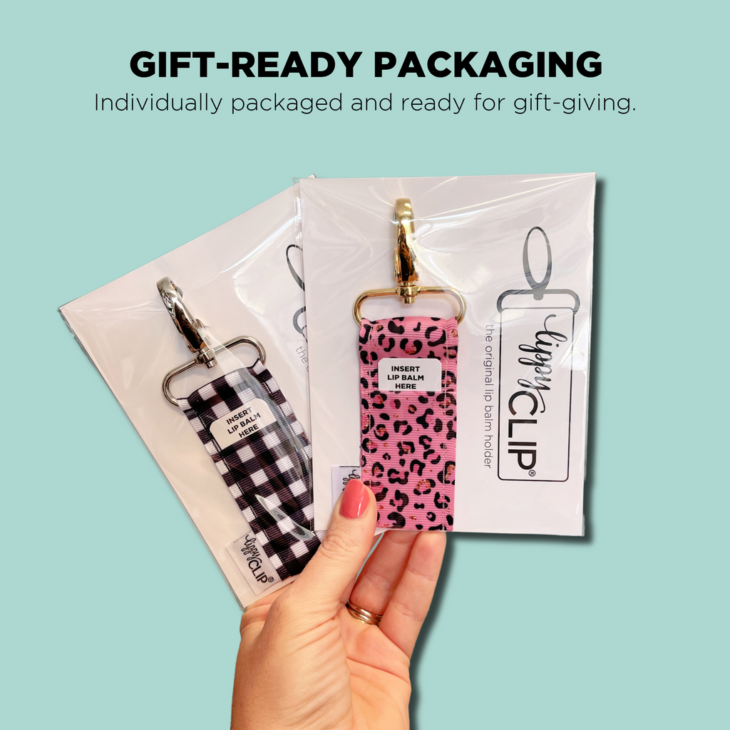 Gold Dots on Bubblegum Pink LippyClip® Lip Balm Holder