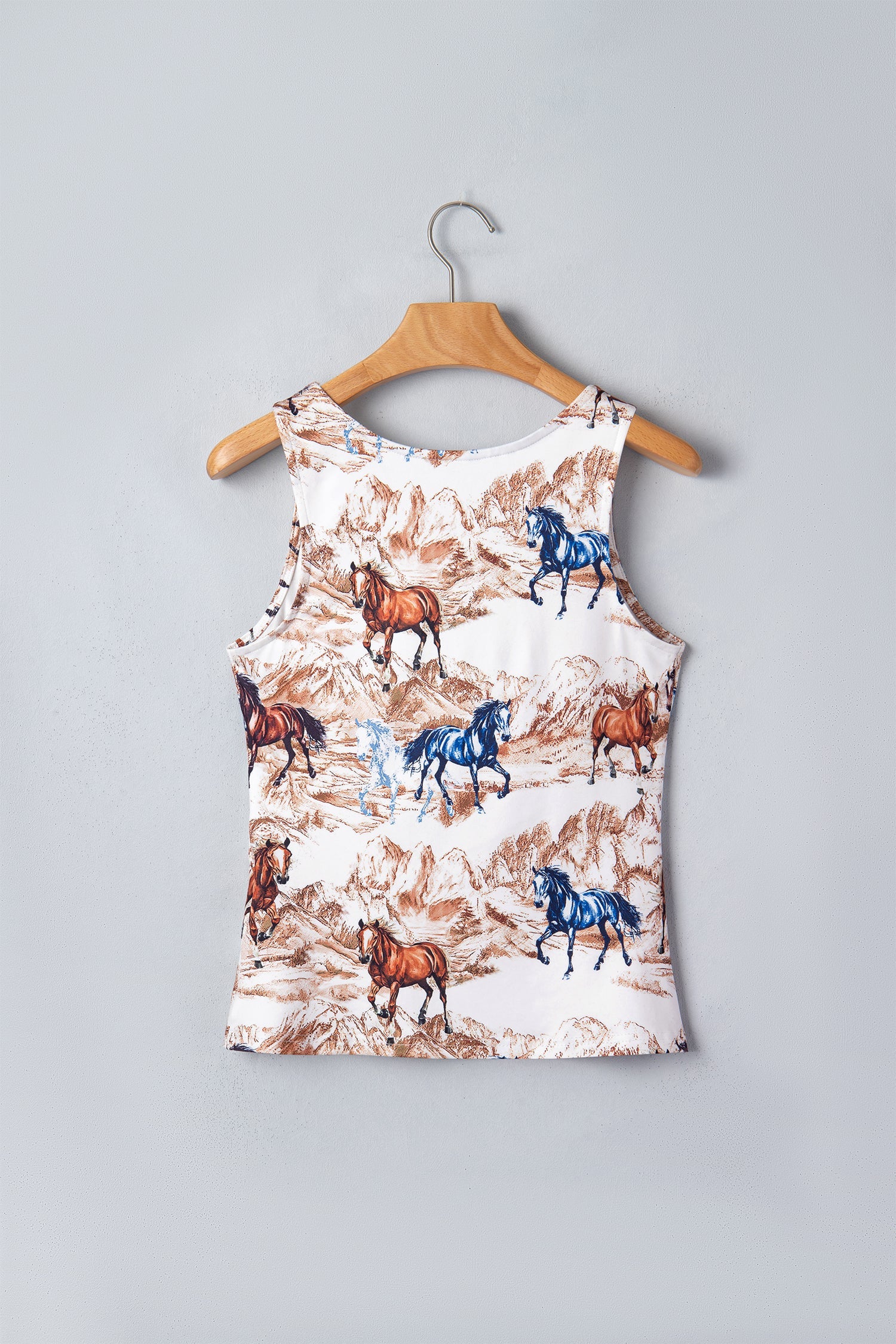 Western Horse Scoop Neck Tank Top