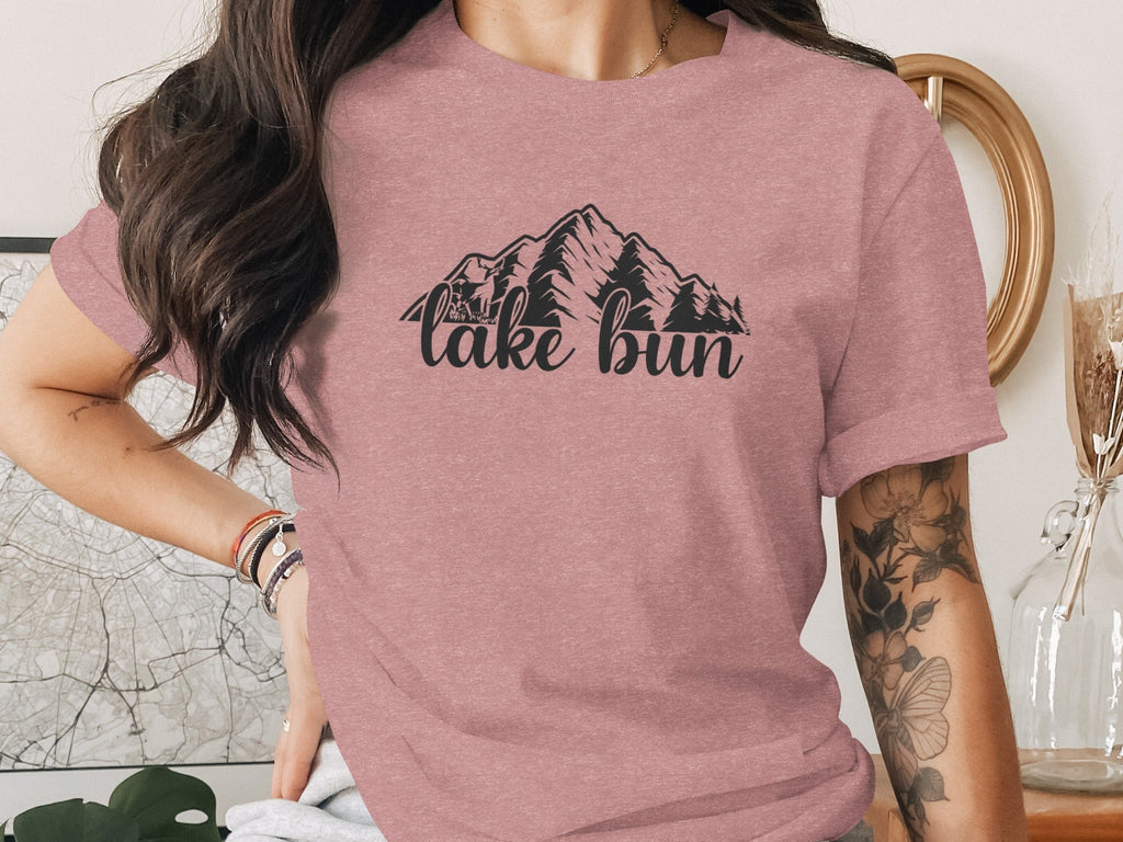 Lake Bun Mountains Nature Lover Graphic Design T-Shirt