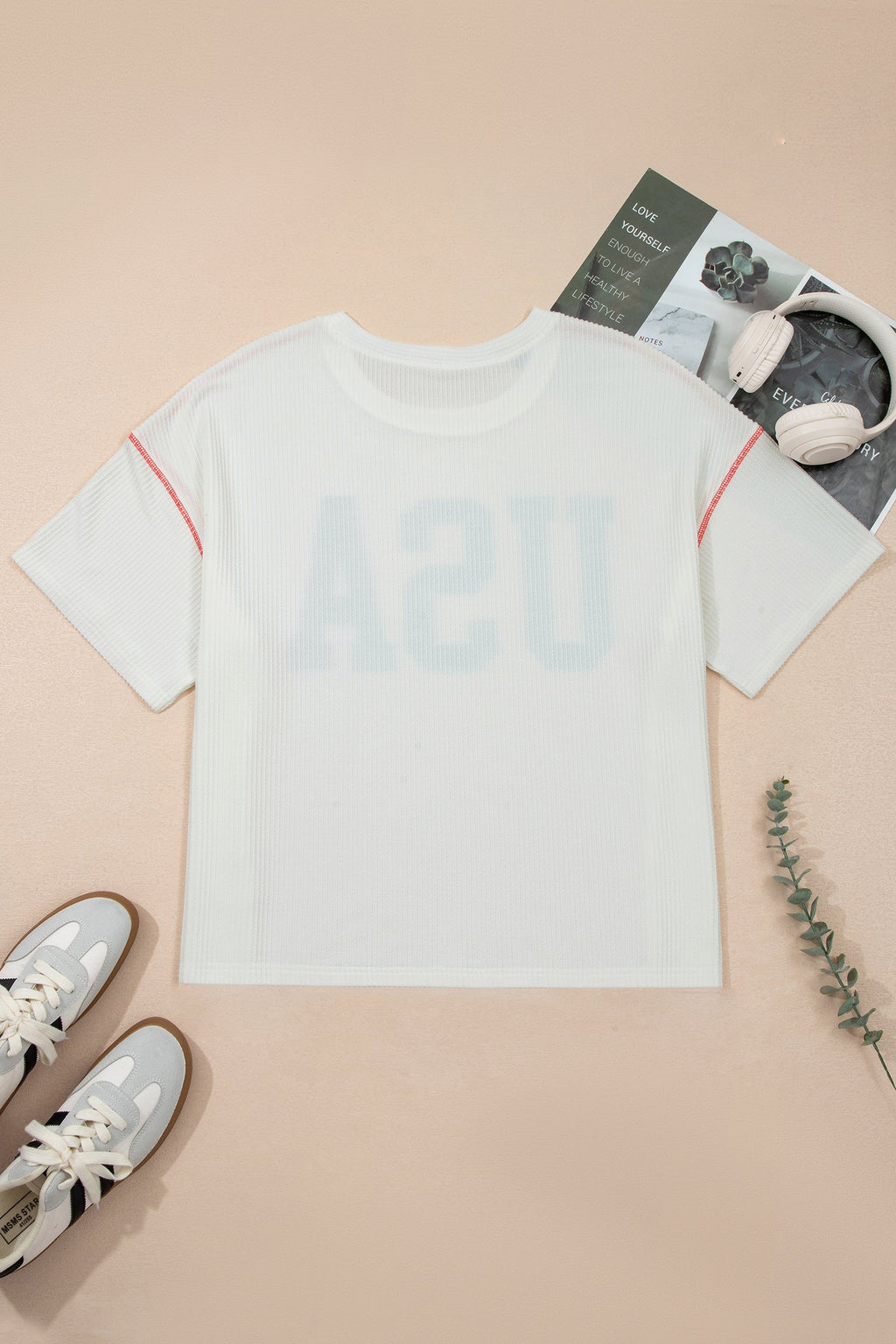 Plus Size USA Corded Knit Graphic T-Shirt