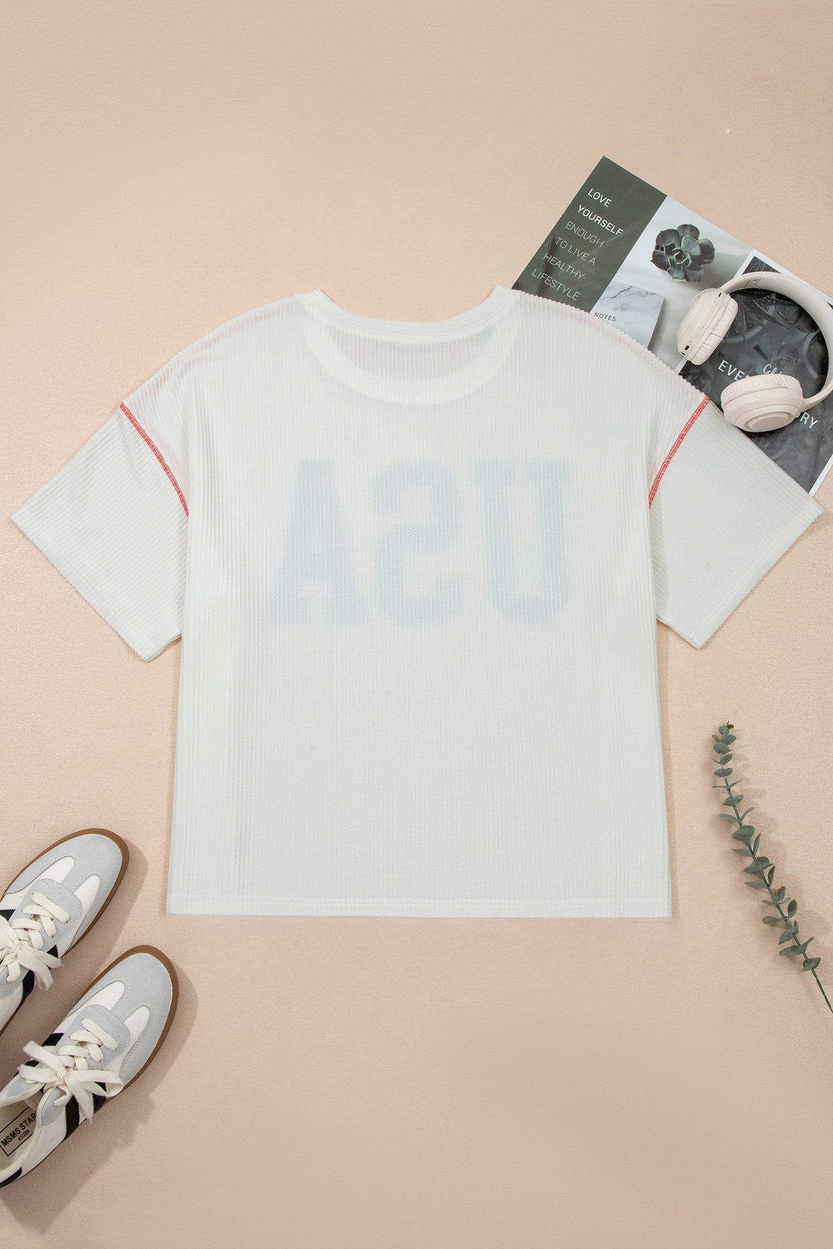 Plus Size USA Corded Knit Graphic T-Shirt