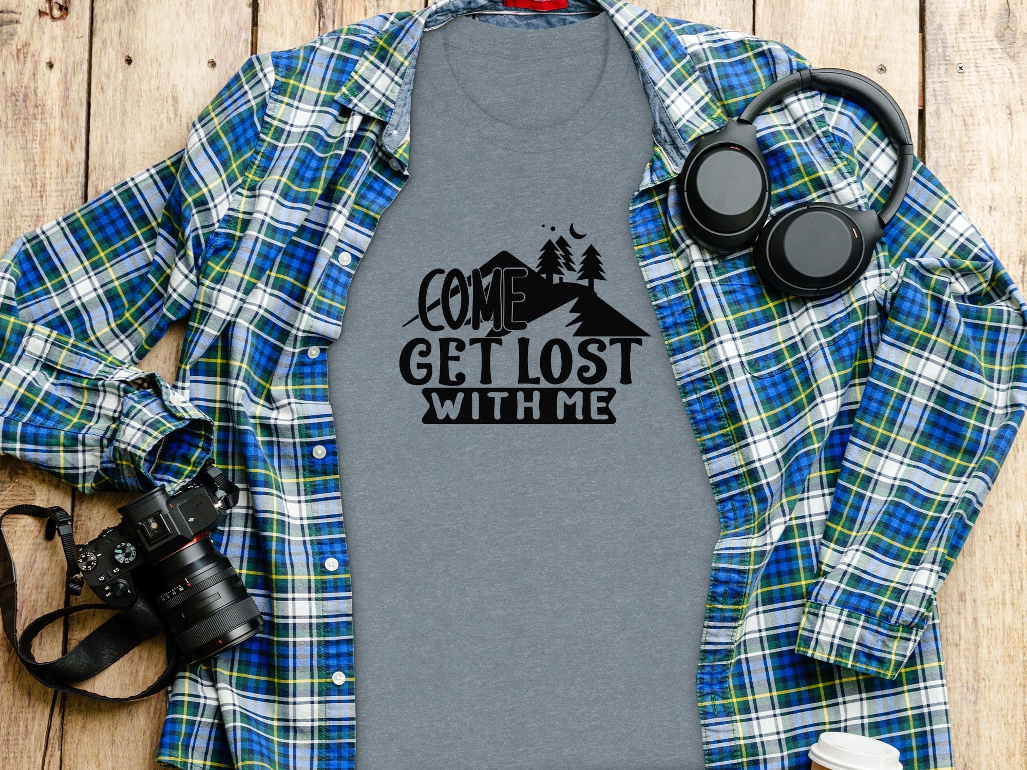 Come Get Lost With Me Mountains and Trees Graphic T-Shirt