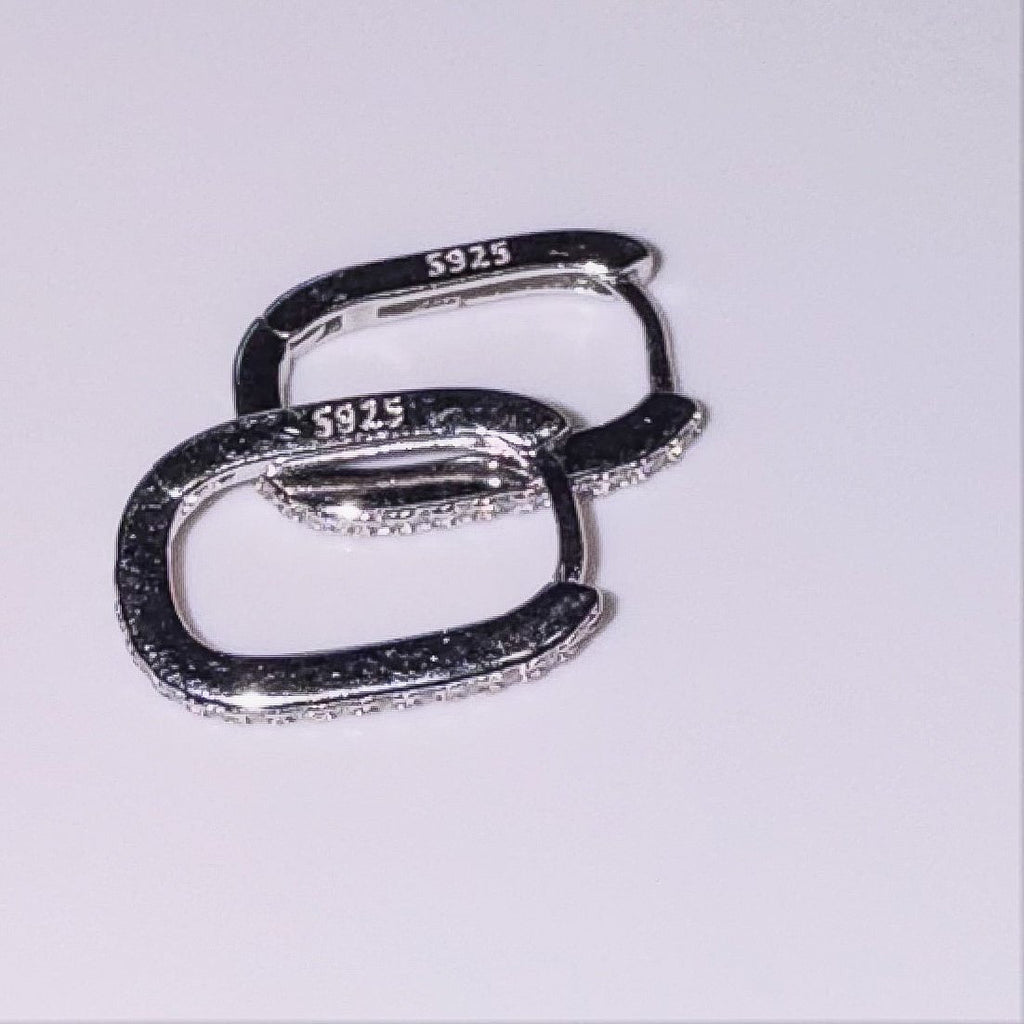 925 Sterling Silver Rectangular Hoop Earrings - Hypoallergenic & Elegant for All Ages