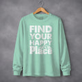 Find Your Happy Place With Mountains Graphic Long Sleeve T-Shirt