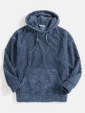Men's Full Size Casual Corduroy Hoodie Plus Size