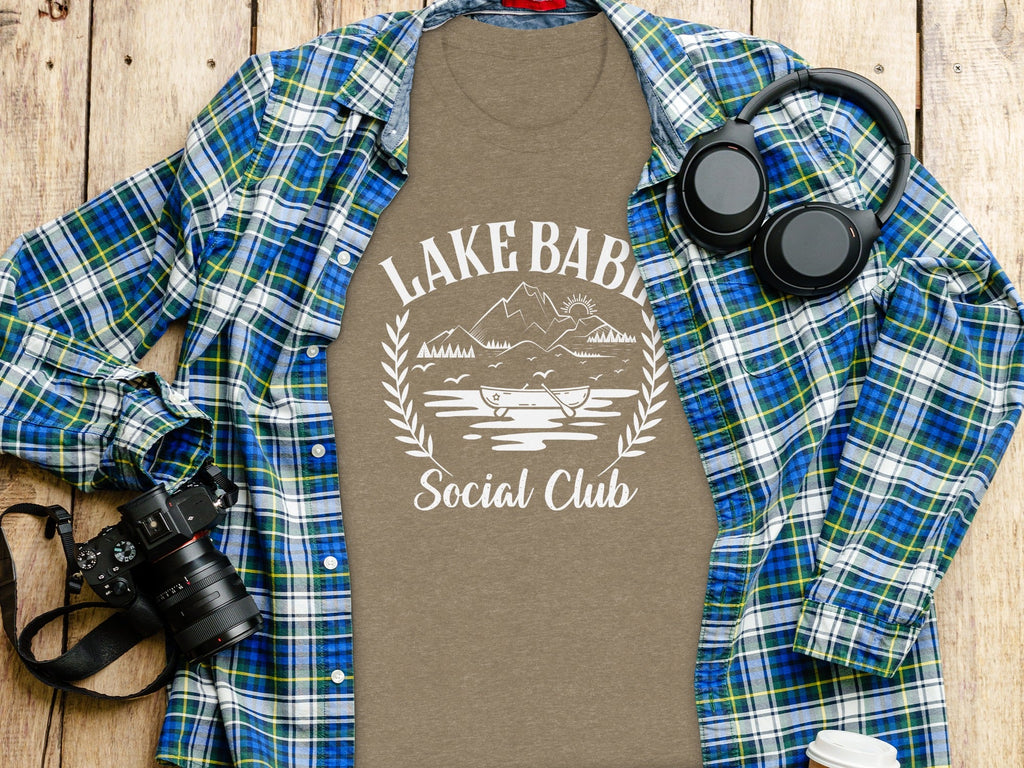 Lake Babe Social Club Mountains and Boat Graphic T-Shirt