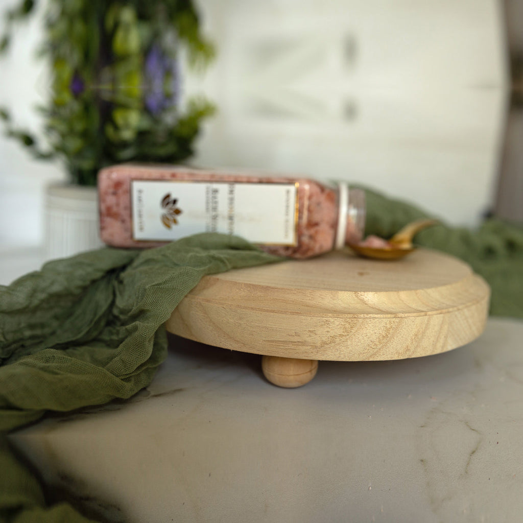 Rustic Handmade Wooden Stand Tray - Display Base, Candle And Soap Holder