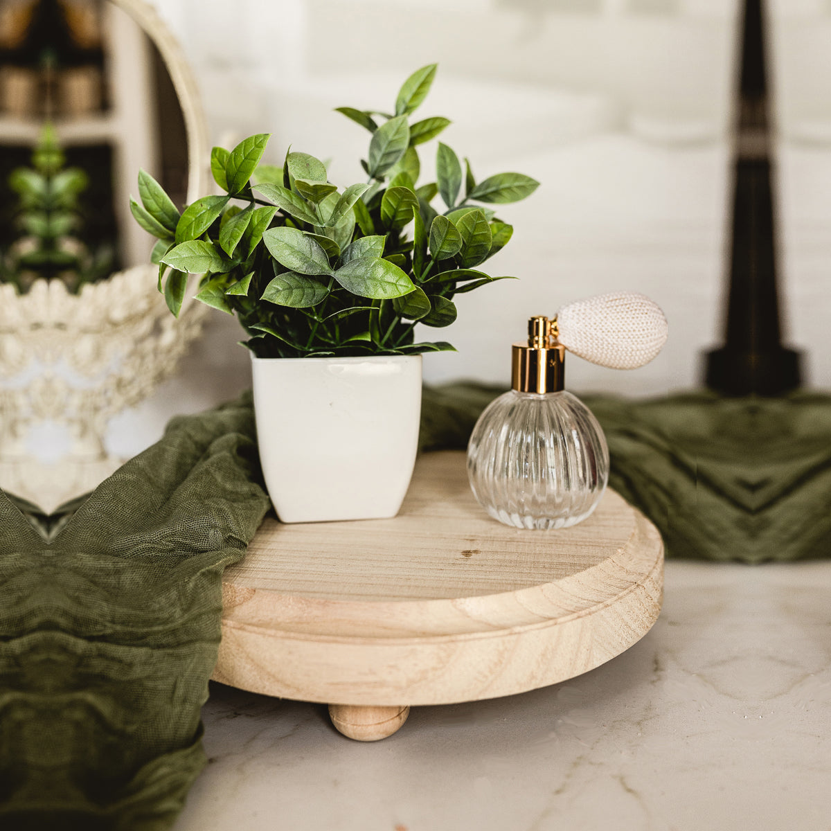 Rustic Handmade Wooden Stand Tray - Display Base, Candle And Soap Holder