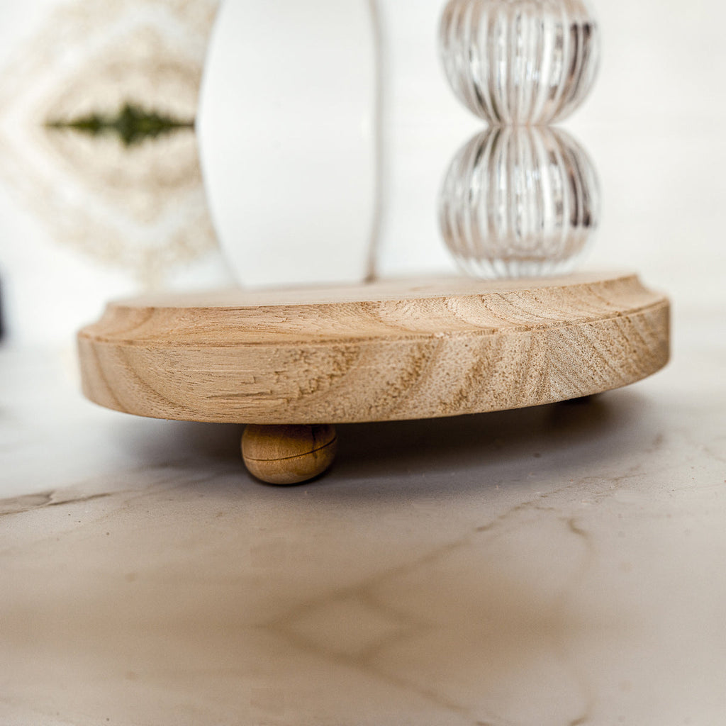 Rustic Handmade Wooden Stand Tray - Display Base, Candle And Soap Holder