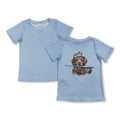 Short sleeves light blue camo dog kids boys shirts