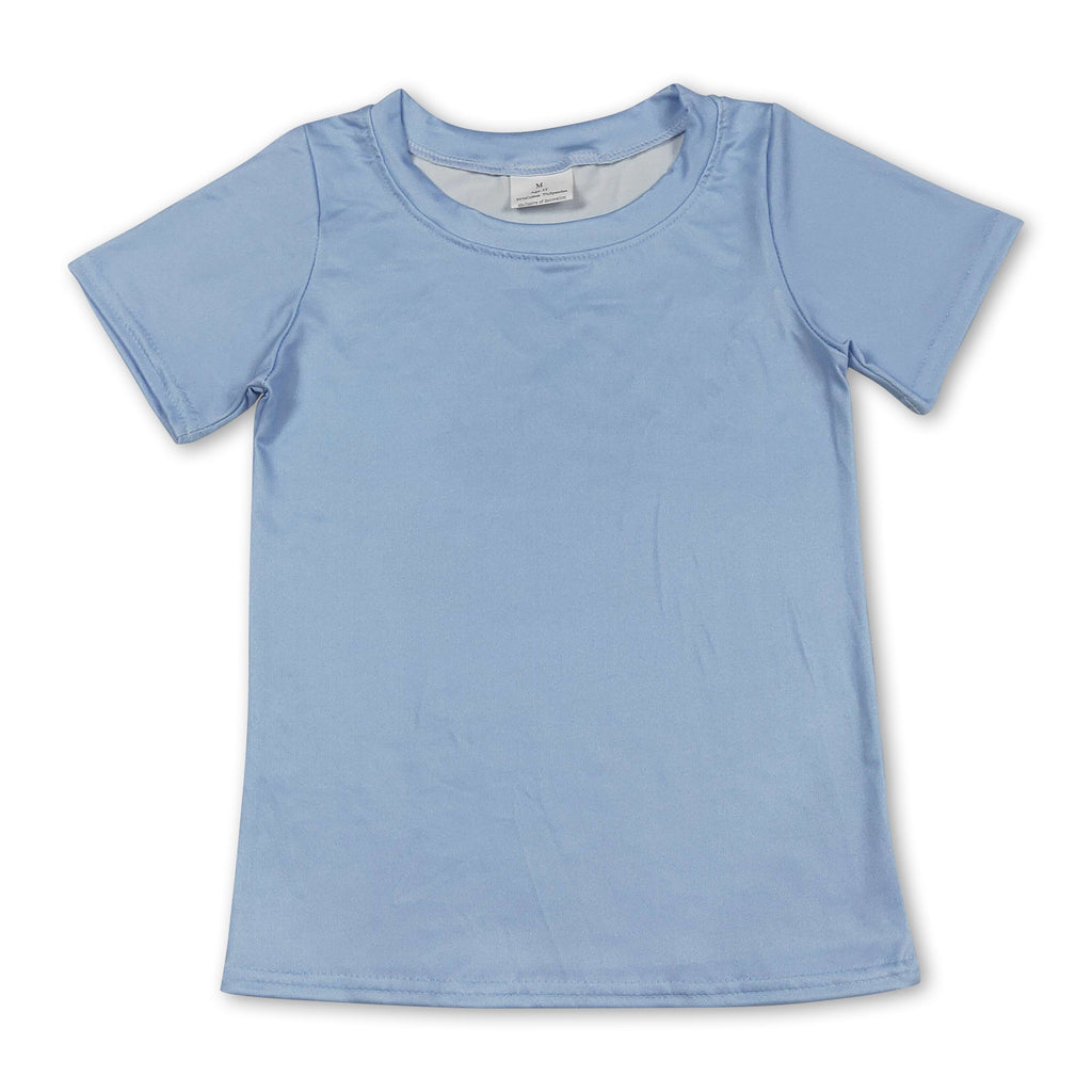 Short sleeves light blue camo dog kids boys shirts