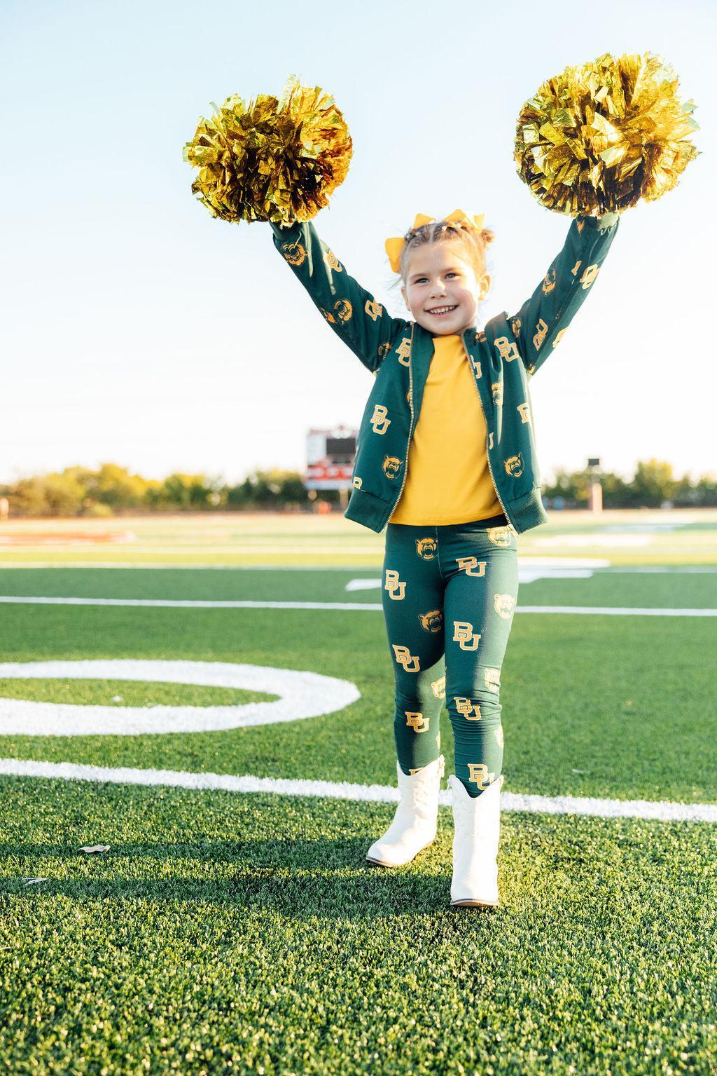 Baylor Green Bear Satin Jacket