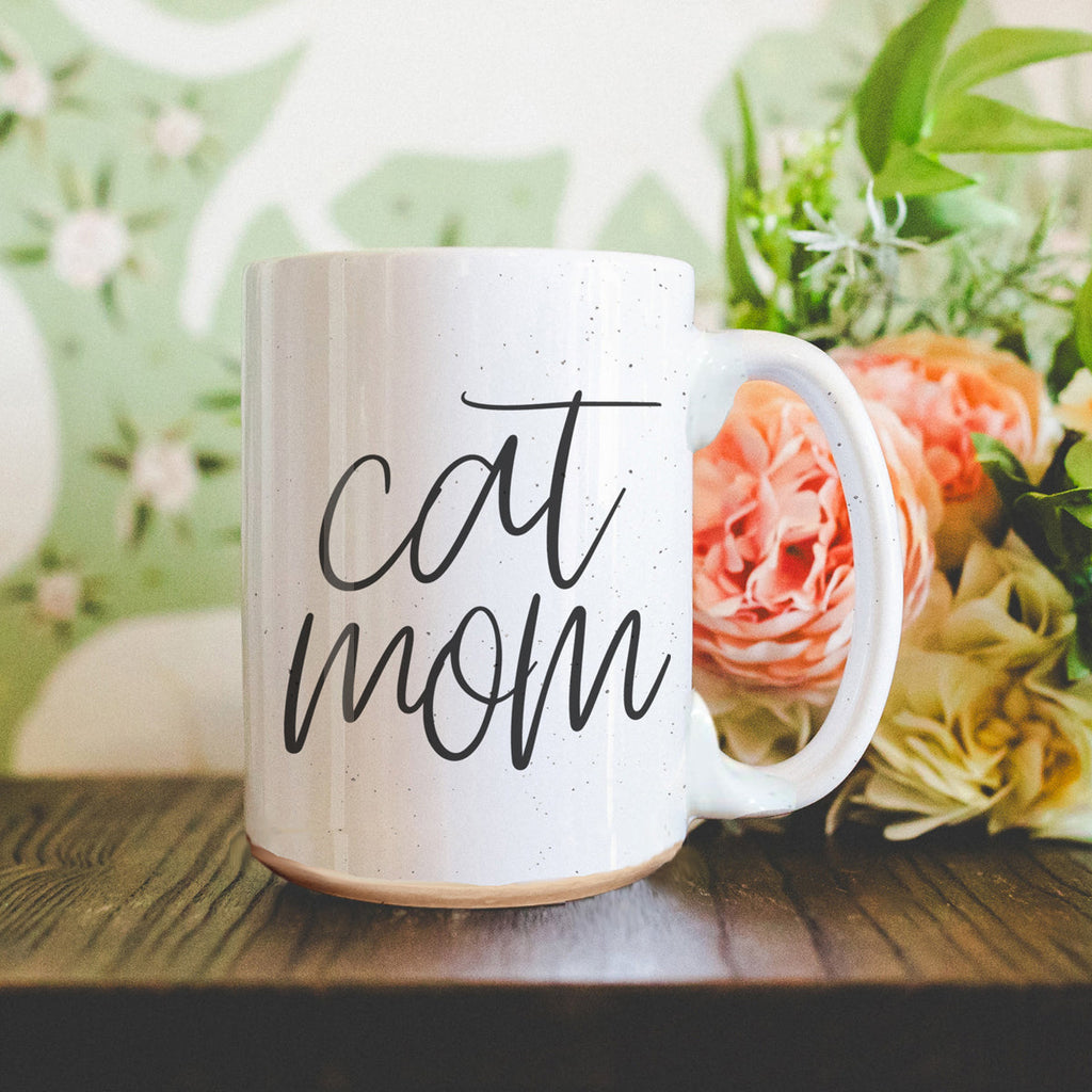 Cat Mom Mug 16oz Ceramic Coffee Cup Funny Cat Lover Gift Dishwasher Safe