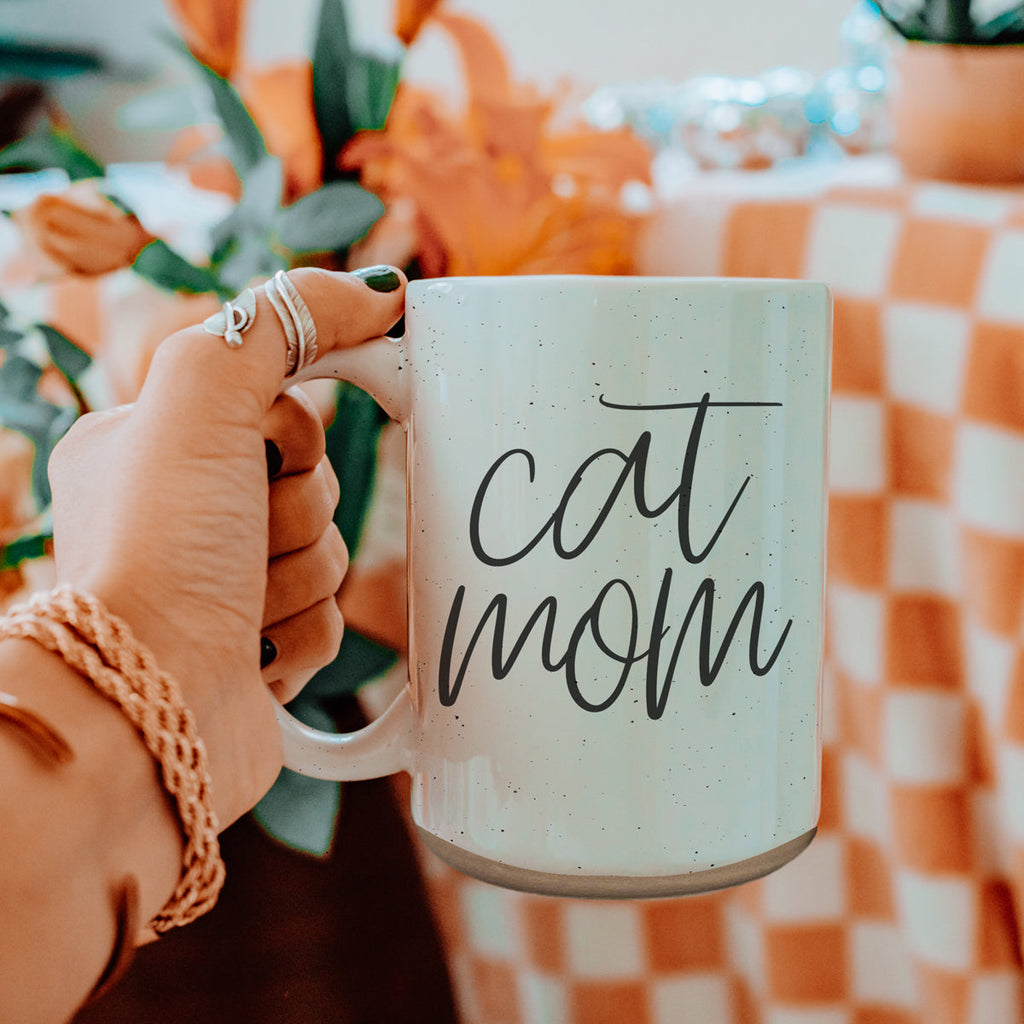 Cat Mom Mug 16oz Ceramic Coffee Cup Funny Cat Lover Gift Dishwasher Safe