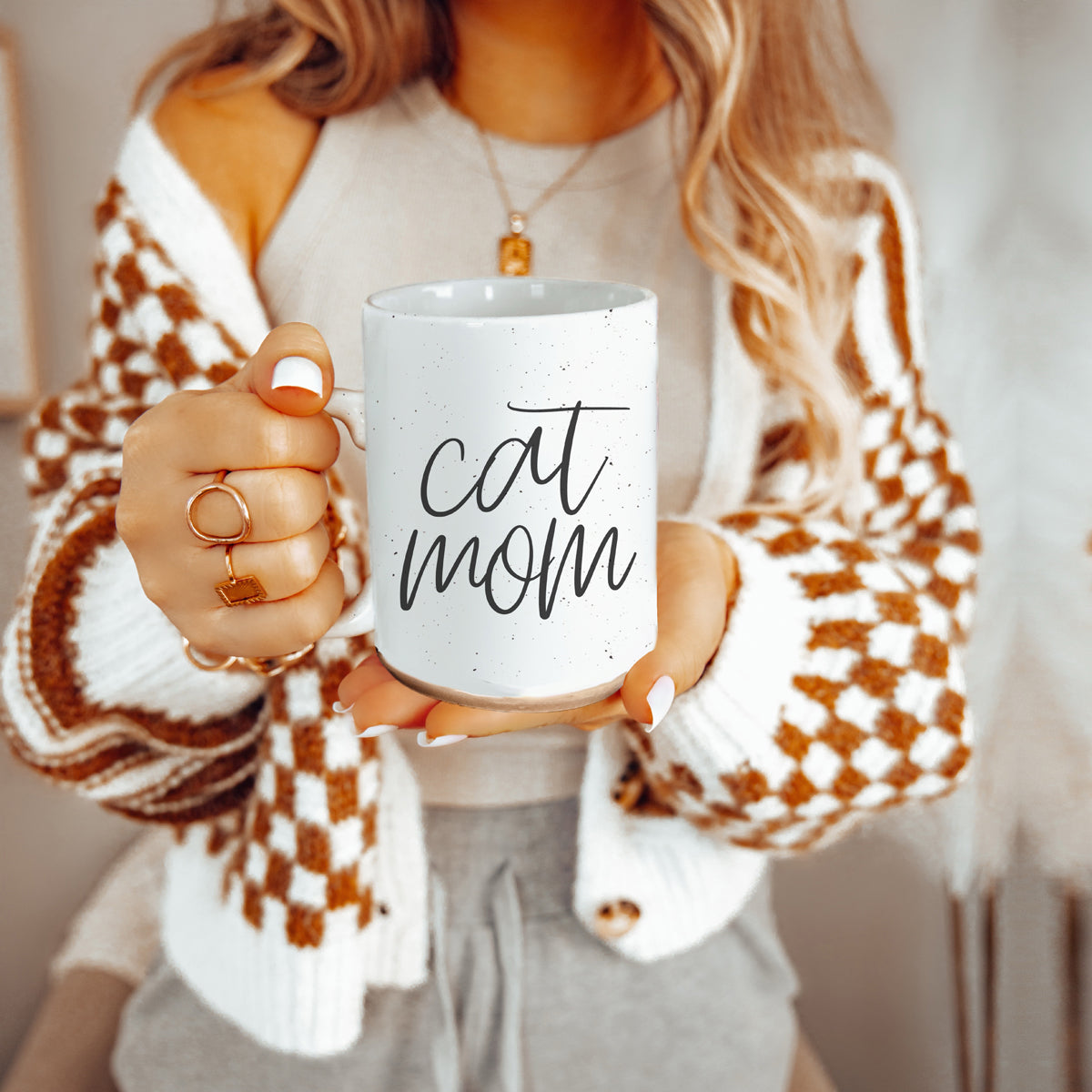 Cat Mom Mug 16oz Ceramic Coffee Cup Funny Cat Lover Gift Dishwasher Safe