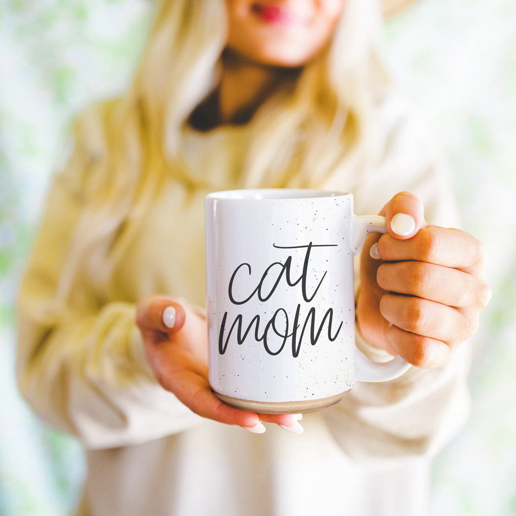 Cat Mom Mug 16oz Ceramic Coffee Cup Funny Cat Lover Gift Dishwasher Safe