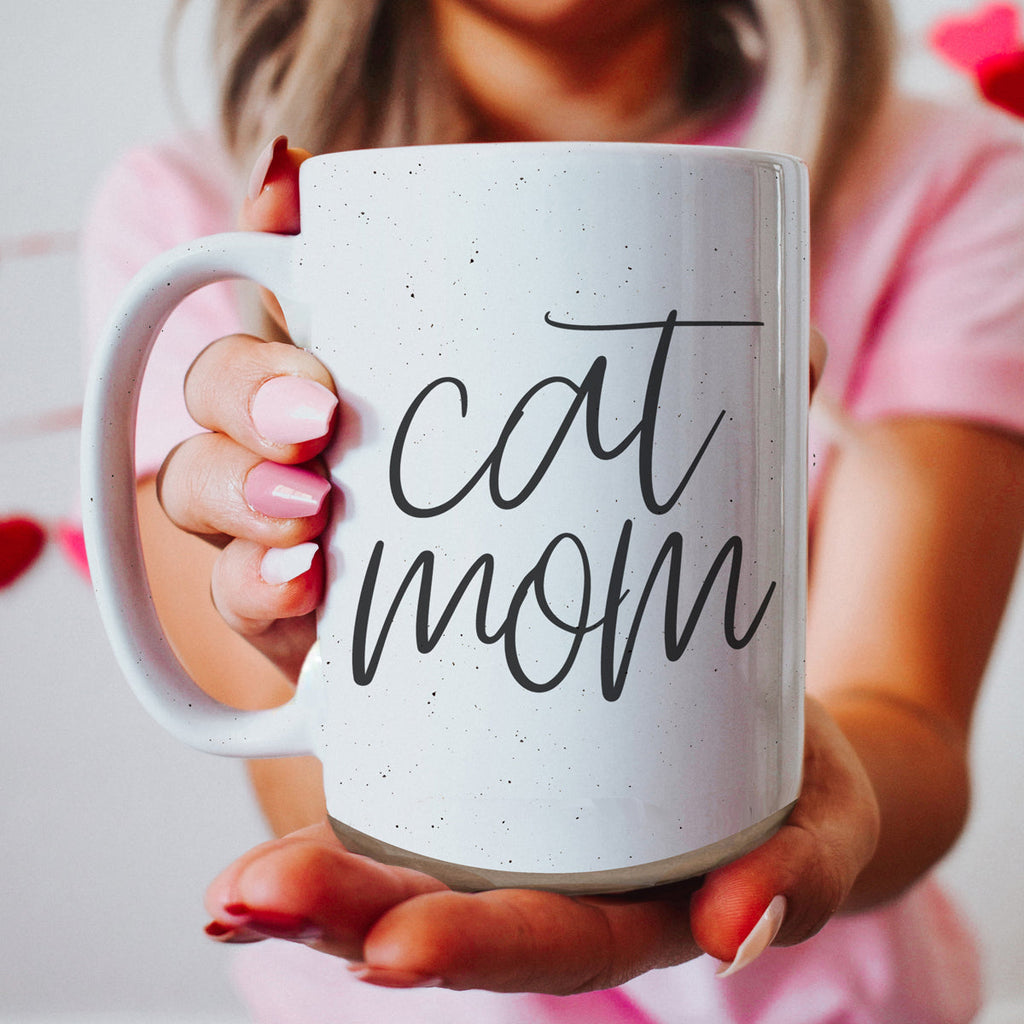 Cat Mom Mug 16oz Ceramic Coffee Cup Funny Cat Lover Gift Dishwasher Safe