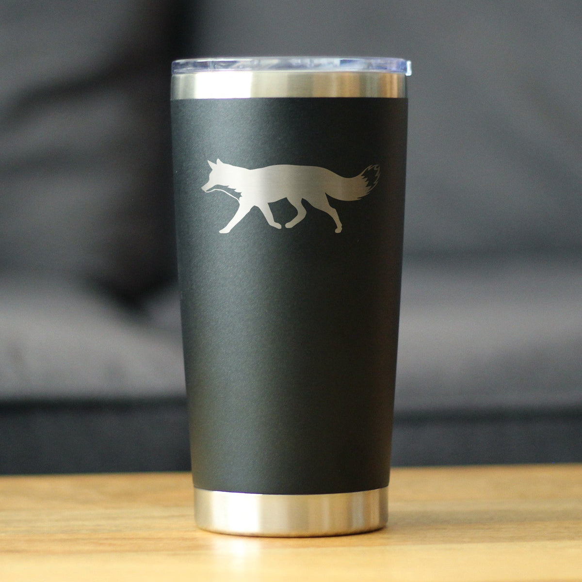Fox Silhouette - Cabin Themed Gifts or Rustic Decor for Women and Men - 20 oz Coffee Tumbler