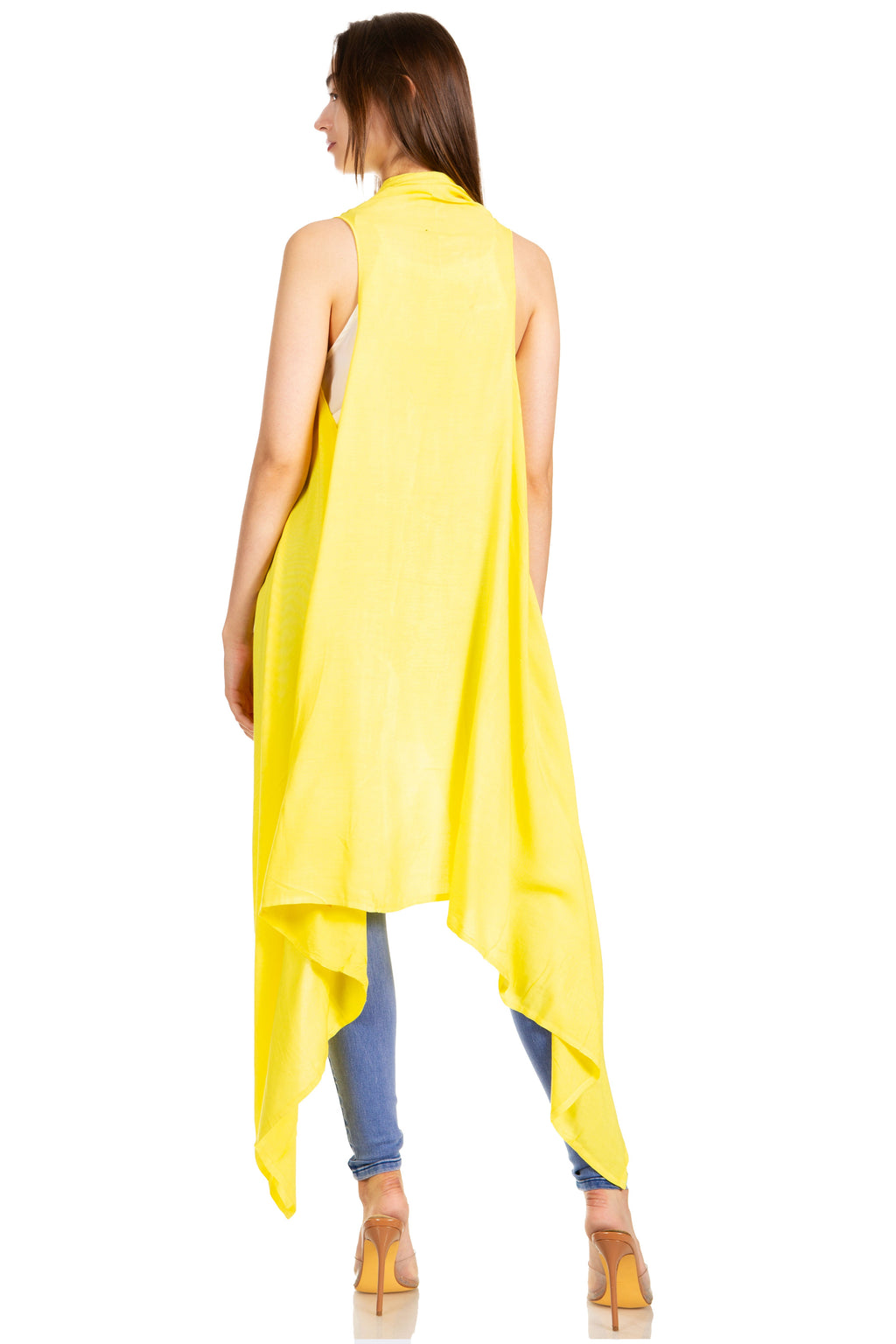 Sakkas Ivana Women's Oversized Draped Open Front Sleeveless Cardigan in Tie Dye