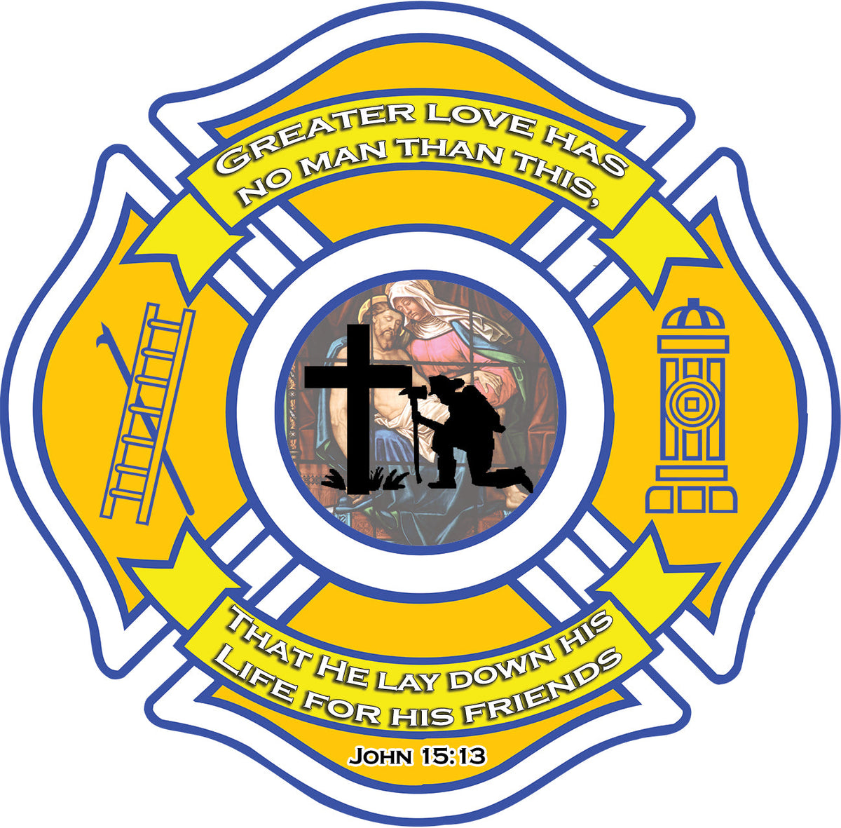 CHRISTIAN FIREFIGHTER WINDOW DECAL
