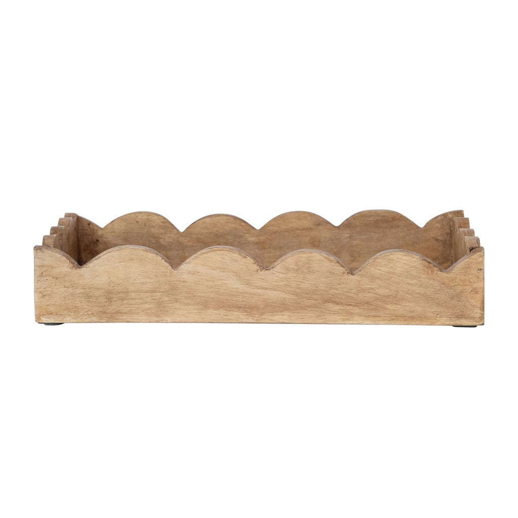 Mango Wood Scalloped Edge Tray
