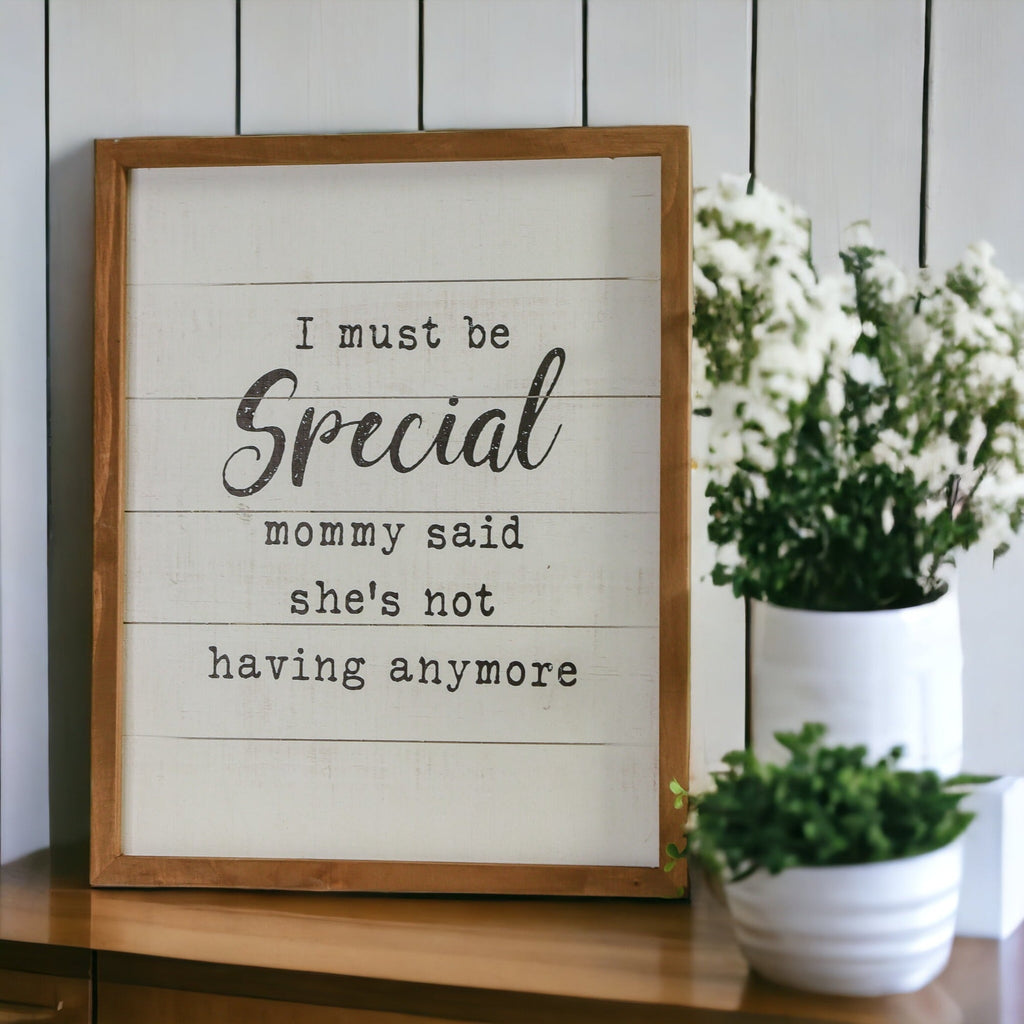 Must Be Special Wooden Nursery Sign Funny Mom Baby Shower Gift Humorous Kids Room Decor